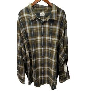 Mutual Weave Men’s Shirt sz 4XL Big & Tall Flannel Plaid  NEW #H346